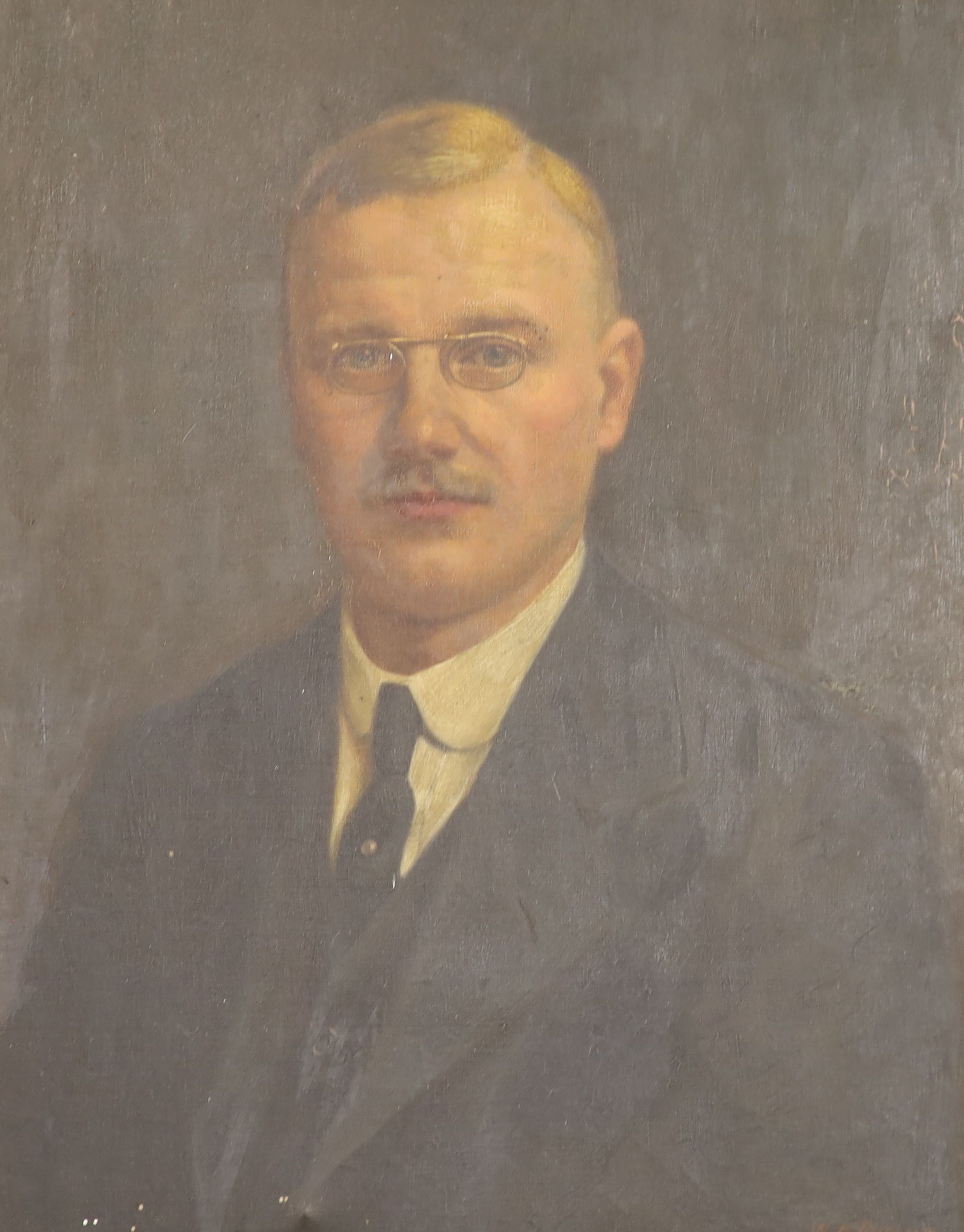 English School c.1900, oil on canvas, Portrait of a gentleman, 36 x 28cm.